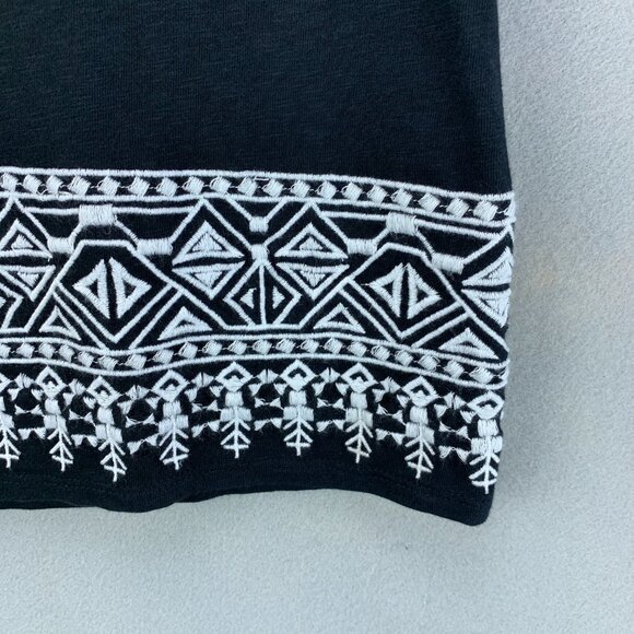 Talbots Skirt Womens Small Petite‎ Black Pull On Knit Embroidered Stretch - Picture 3 of 11